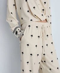 Mango Women's Embroidered Straight-Fit Trousers