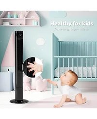 Kismile 43 inch Tower Fan Portable Electric Oscillating Quiet Remote Control Bladeless Floor 3-Speed Wind Mode 12H Timer Bedroom Office