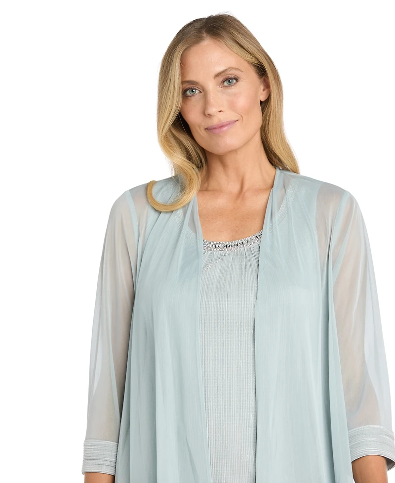 R & M Richards Women's Embellished-Neck Jacket Dress