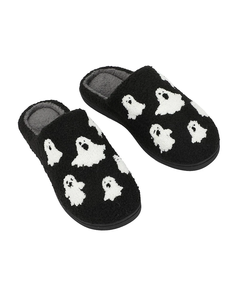 Generic Halloween Ghosts Black Slippers - L