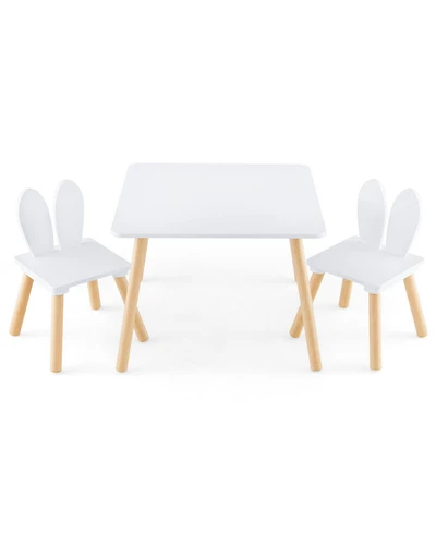 3 Pieces Kids Table and Chairs Set for Arts Crafts Snack Time