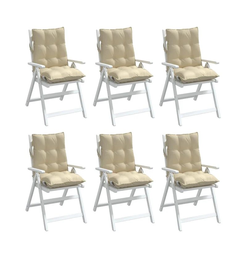 vidaXL Lowback Chair Cushions 6 pcs Beige Oxford Fabric