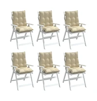 vidaXL Lowback Chair Cushions 6 pcs Beige Oxford Fabric