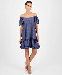 Robbie Bee Women's Square-Neck Short-Sleeve Shift Dress