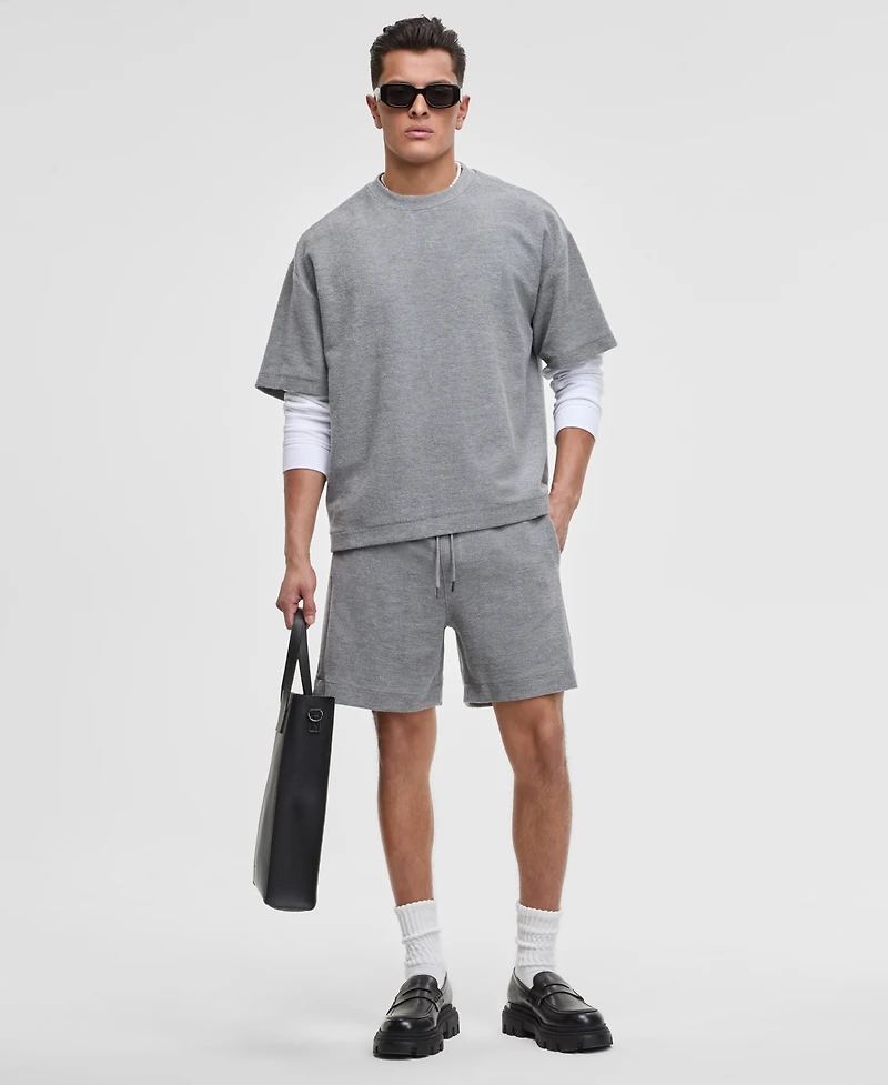 Mode of One Men's Oversized-Fit Textured Sweatshirt, Exclusively at Macy's