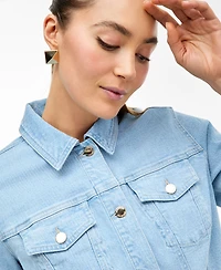 I.n.c. International Concepts Women's Cropped Trucker Jacket, Exclusively at Macy's