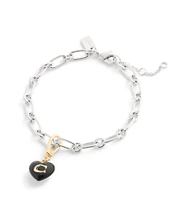 Coach Black Collectible Signature C Heart Charms