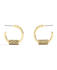 Coach Small Signature Quilted Tube Huggie Earrings