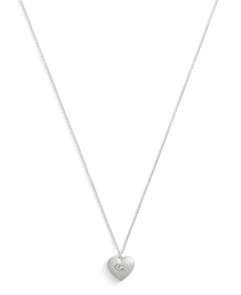 Coach Signature Puffy Heart Pendant Necklace