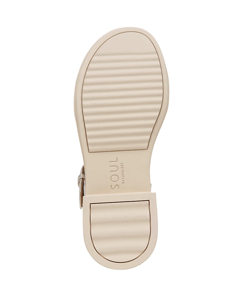 Soul Naturalizer Women's Emma Block Heel Footbed Flat Sandals