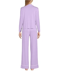 Lands' End Women's Cooling 2 Piece Pajama Set - Long Sleeve Top and Pants