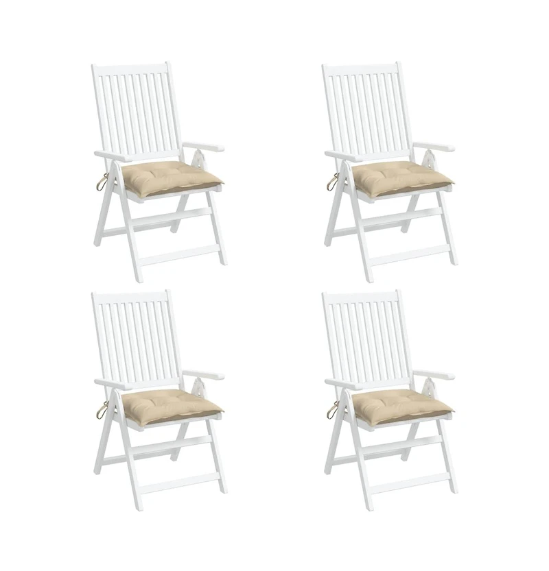 Chair Cushions 4 pcs Beige 15.7"x15.7"x2.8" Oxford Fabric