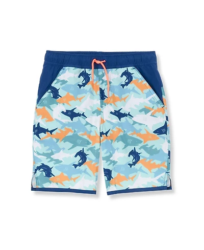 Lands' End Big Boys Husky Stretch Hydroliner Sport Swim Trunks