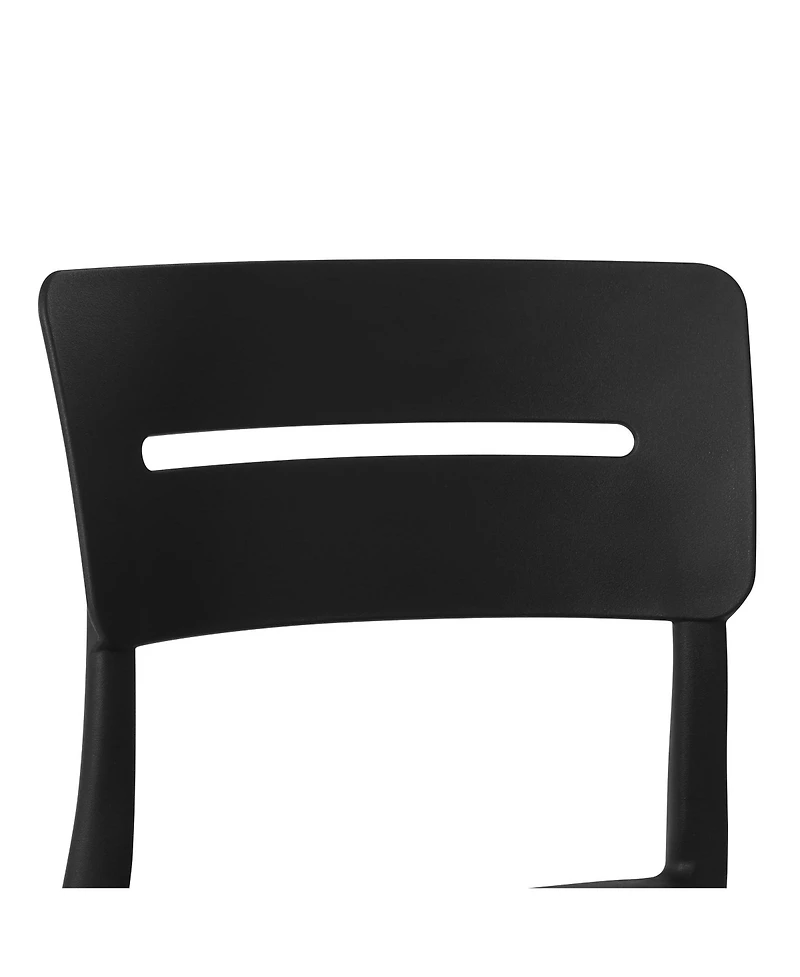 Outdoor Modern Stackable Plastic Patio Dining Chairs (Set of 2)
