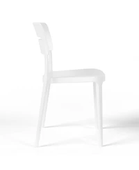 Outdoor Modern Stackable Plastic Patio Dining Chairs (Set of