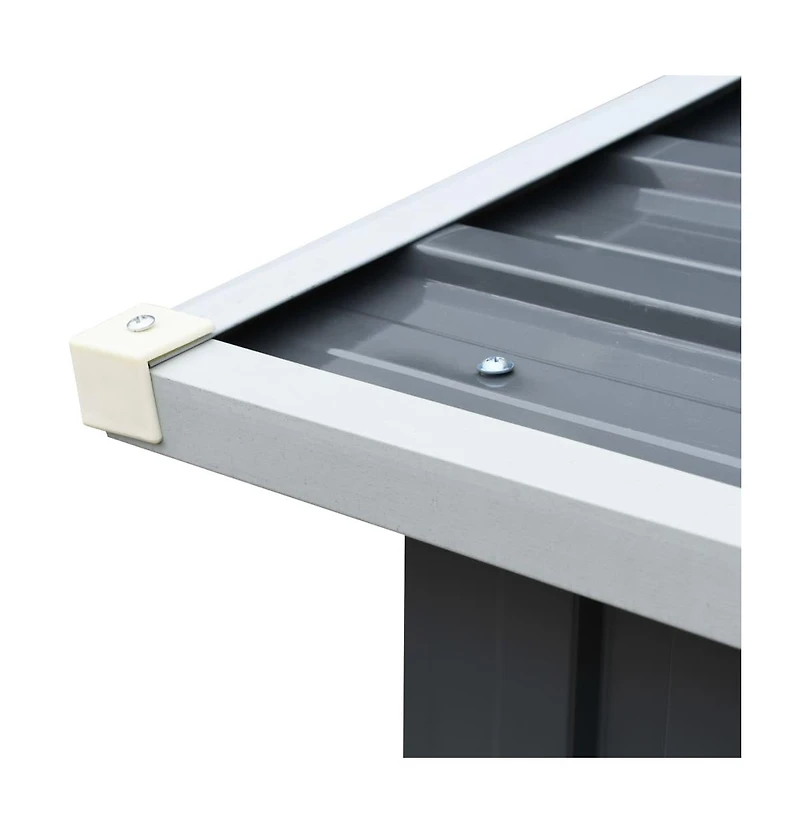 Garden Log Storage Shed Galvanized Steel 129.9"x36.2"x60.2" Gray