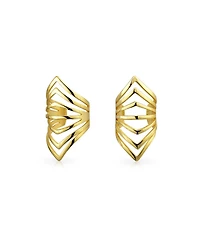 Bling Jewelry Minimalist Chevron Ear Cuff Cartilage Clip Wrap Helix Gold Plated Silver