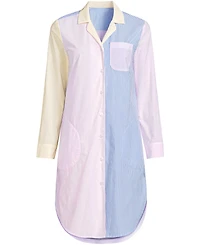 Lands' End Plus Size Cotton Poplin Long Sleeve Sleepshirt Nightgown