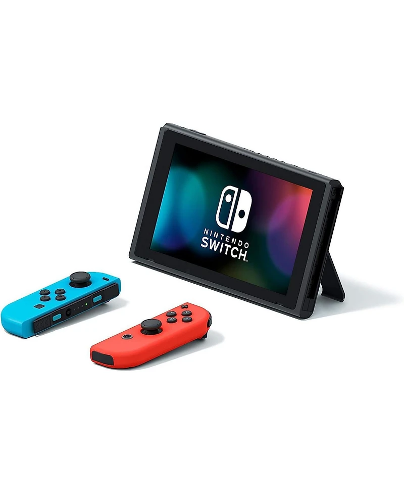 Nintendo Switch 32GB Console Neon Red/Blue Joy-Con Bundle with Surge 11-In-1 Accessory Starter Pack and Super Mario Bros. U Deluxe