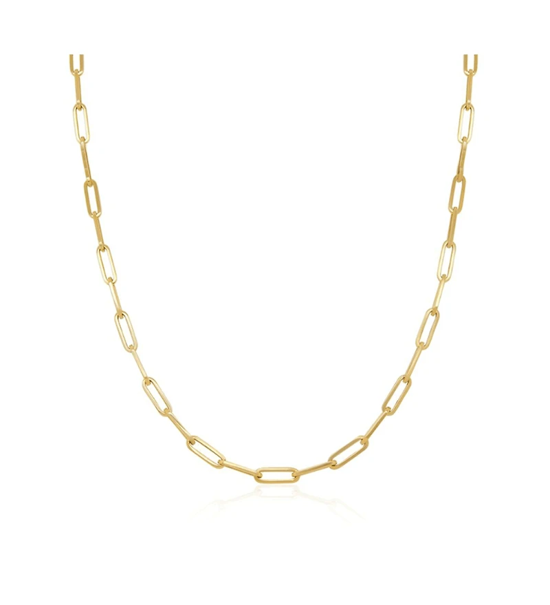 The Lovery Large Paperclip Link Chain Necklace 14K Yellow Gold inches