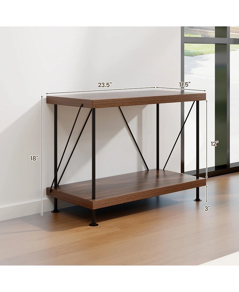 2-Tier Multipurpose Display Rack with Metal Frame