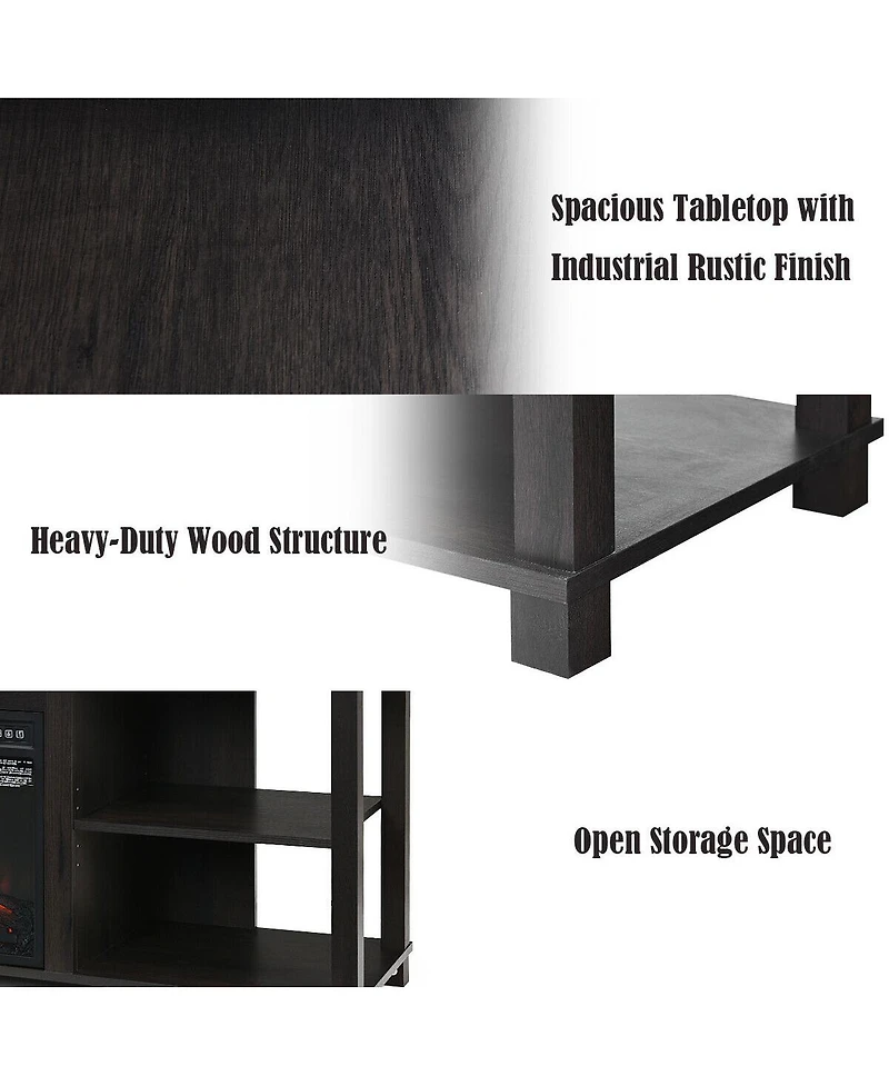 2-Tier Tv Storage Cabinet Console with Adjustable Shelves