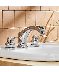 8 in. Waterfall 2-Handle Bathroom Widespread Sink Faucet With Pop-up Drain Assembly Spot Resist Polished Chrome