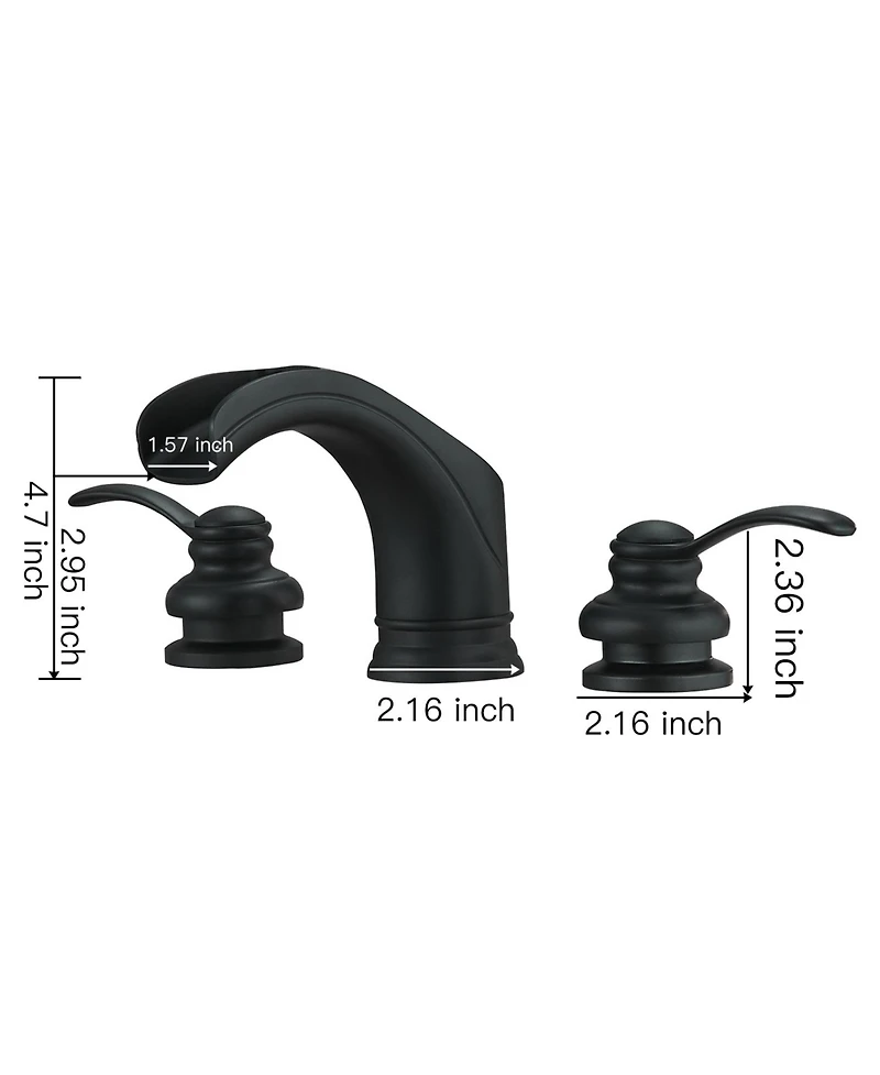 8 in. Waterfall 2-Handle Bathroom Widespread Sink Faucet With Pop-up Drain Assembly Spot Resist Polished Chrome
