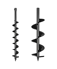 Yescom 4" 8" Earth Auger Bit Kit Bulb Planter Tool for Planting Flower Fence Post Spiral Hole Digger Gardening Project