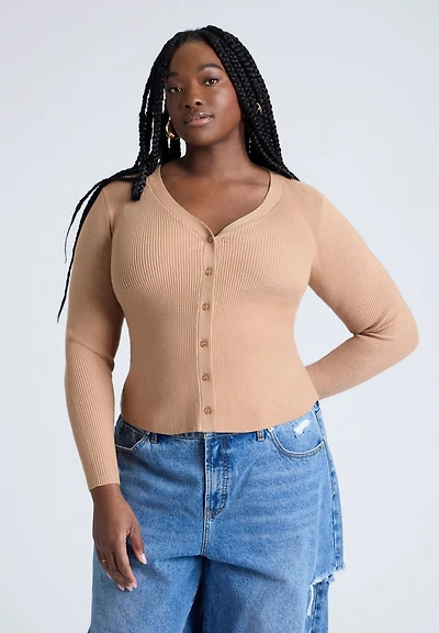 Eloquii Women's Elements Fitted Cardigan