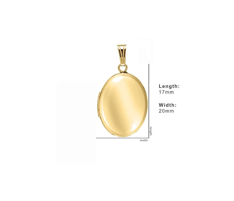 14k Yellow Gold Oval 17mm Polished Locket for Women