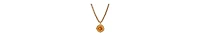 2028 Round Topaz Glass Pendant Necklace