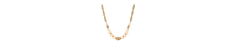 2028 Faux Cultivated Pearl Twisted Chain Necklace