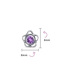 Bling Jewelry Tiny Open Flower Stud Earrings Oxidized Sterling Silver