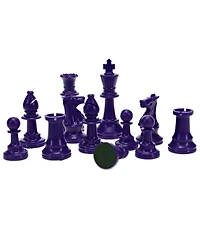 We Games Color Bright Plastic Staunton Tournament Chess Pieces with 3.75 in. King - Half Chess Set of Chess Pieces Only