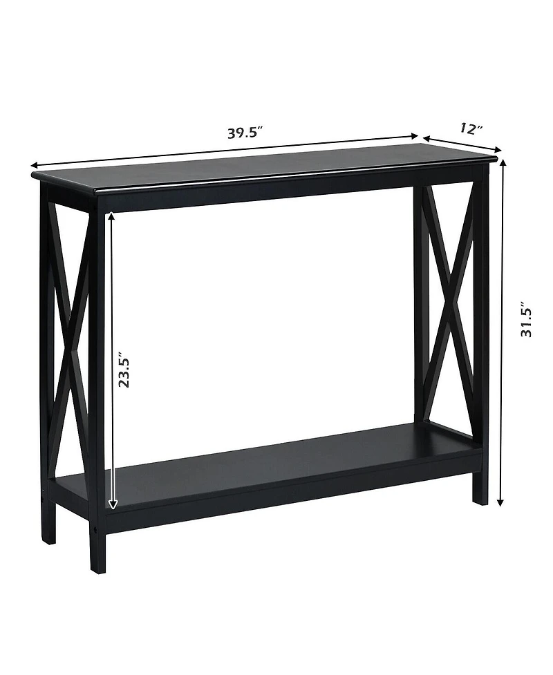 2-Tier Console X-Design Sofa Side Accent Table