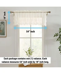 Hlc.me Jolene Floral Rod Pocket Lace Semi Sheer Voile Short Valance for Small