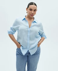 Mango Women's Regular-Fit Linen Shirt