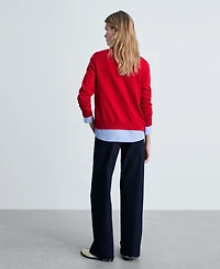 Mango Women's Mulberry Silk Blend Ribbed Cardigan Sweater