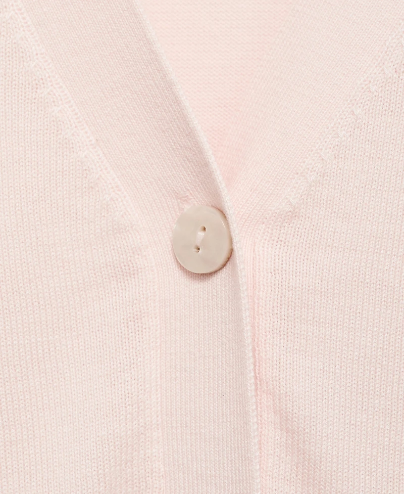 Mango Women's Mulberry Silk Blend Ribbed Cardigan Sweater