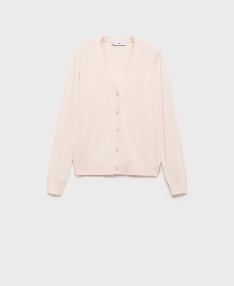 Mango Women's Mulberry Silk Blend Ribbed Cardigan Sweater