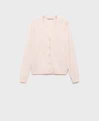 Mango Women's Mulberry Silk Blend Ribbed Cardigan Sweater