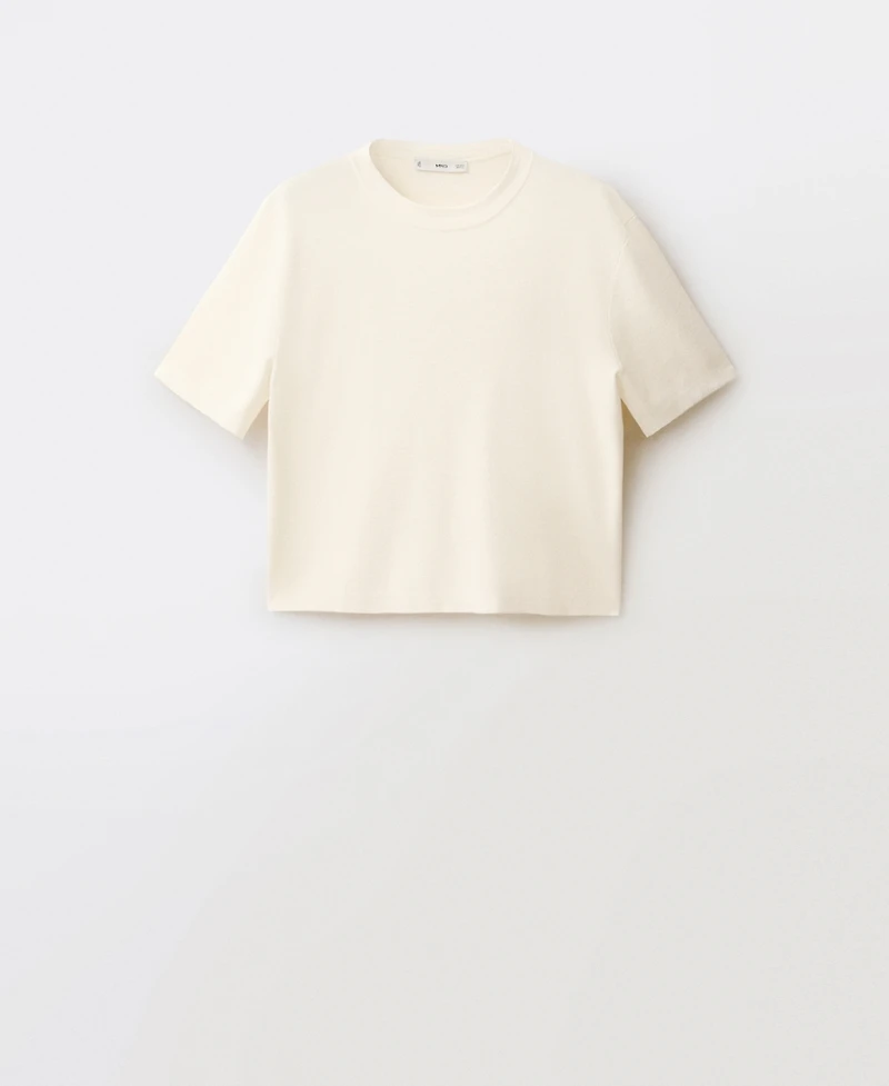 Mango Women's Short-Sleeved Wool-Blend Sweater