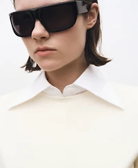 Mango Women's Short-Sleeved Wool-Blend Sweater