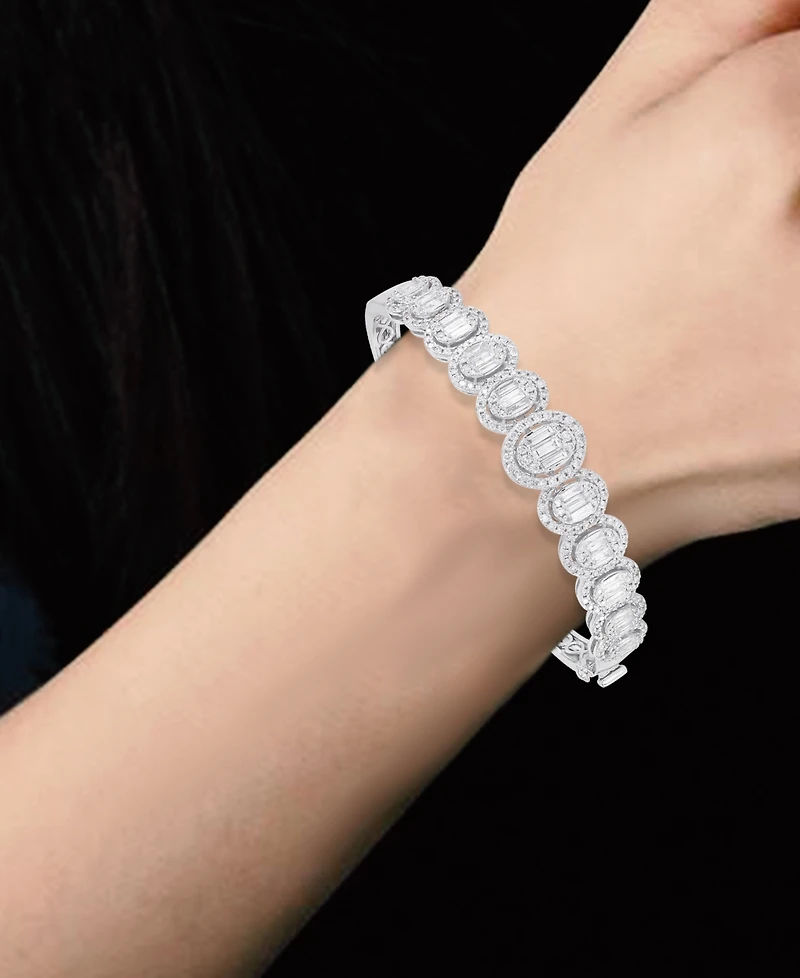 Diamond Cluster Bangle Bracelet (2-1/2 ct. t.w.) in 14k White Gold