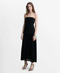 Mango Women's Combined Strapless Dress