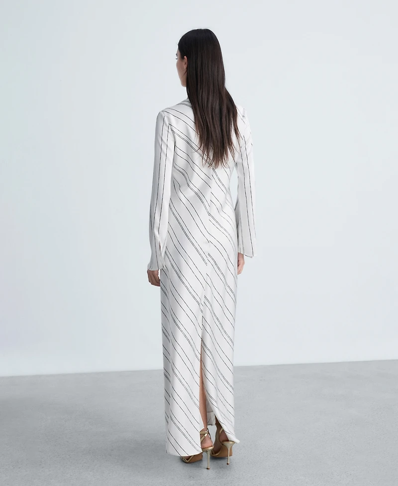 Mango Women's Striped Satin Dress