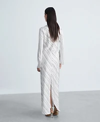 Mango Women's Striped Satin Dress