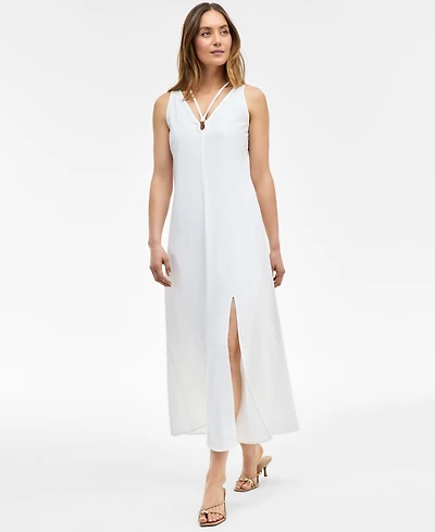 I.n.c. International Concepts Women's Linen-Blend O-Ring Maxi Dress, Exclusively at Macy's