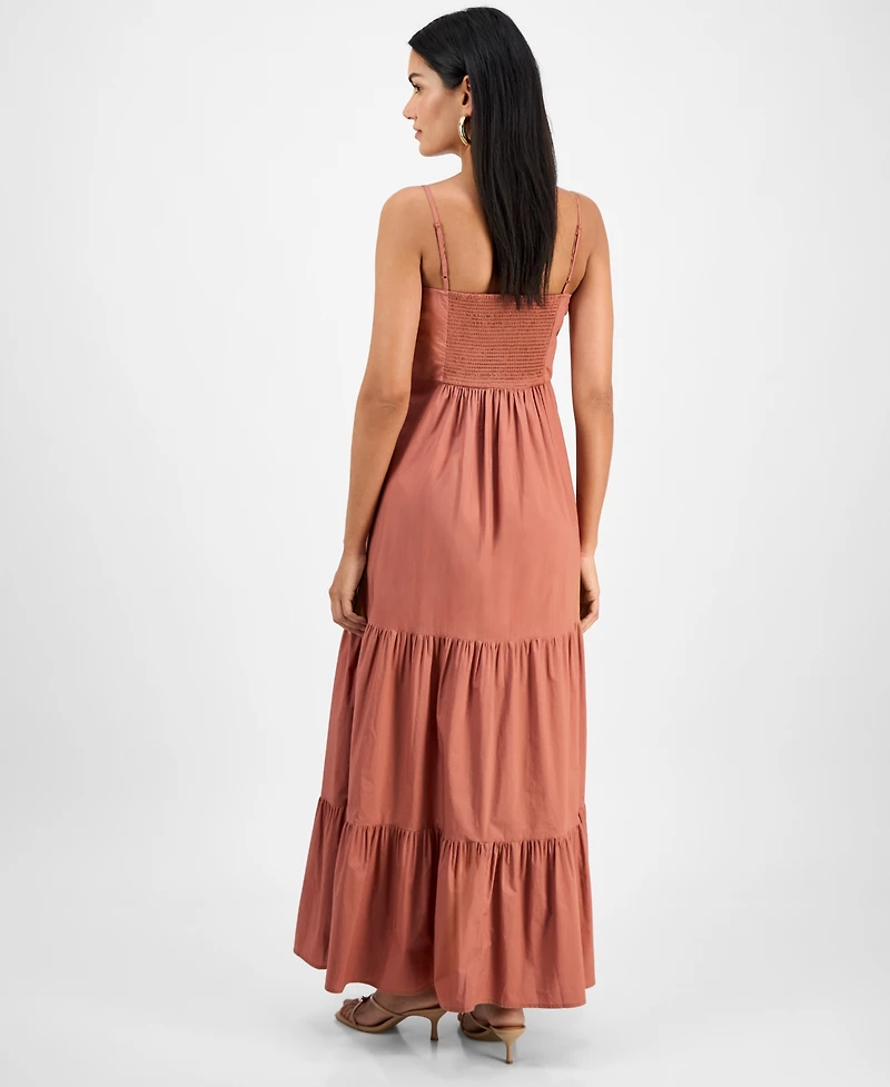 I.n.c. International Concepts Women's Cotton Tiered Maxi Dress, Exclusively at Macy's